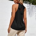 thumbnail image 2 of Daznico Womens High Neck Halter Tank Top Gathered Neck Sleeveless Casual Summer Loose Fit Blouse,M, 2 of 4