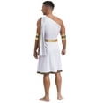 thumbnail image 2 of Doomiva Men's Ancient Greek God Toga with Sleeves One Shoulder Halloween Costume Tunic Role Play White 3XL, 2 of 7