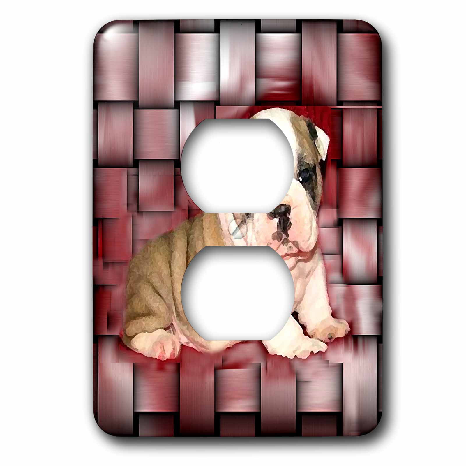 3dRose lsp_8578_6 British Bulldog Male 2 Plug Outlet Cover 