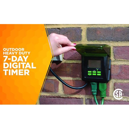 Woods 50015 50015WD Outdoor 7-Day Heavy Duty Digital Plug-in Timer, 2