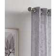thumbnail image 2 of Dainty Home Rita 3D Floral Chenille Embroidered Solid Sheer Linen Look 76" x 96" Window Curtain Panel Pair in Silver, 2 of 5