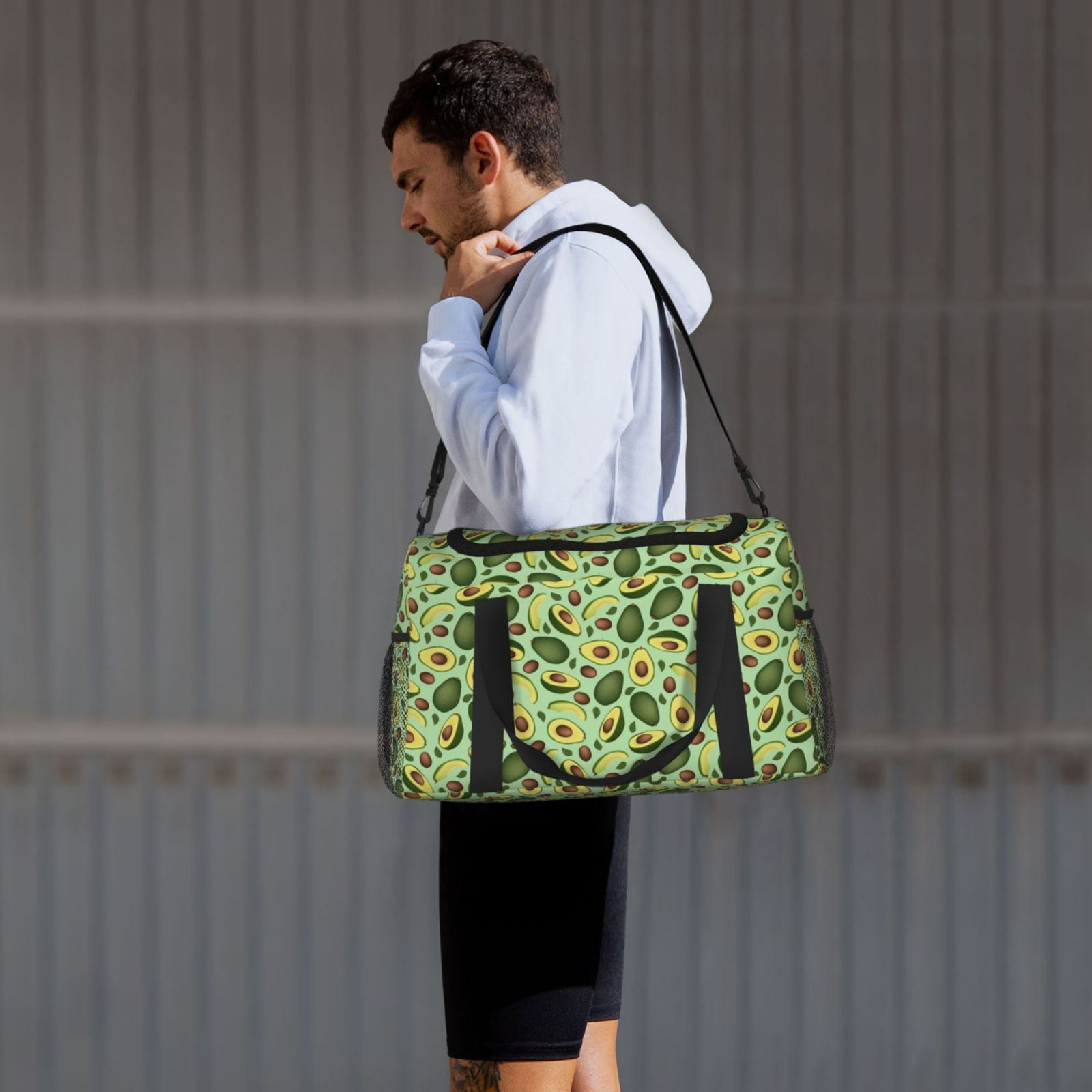 Fuzoiu Avocado With Seeds Print Travel Duffle Bag,Carry On Tote Bags,Duffel Bag,Sport Gym Bag, Hospital Bag for Labor and Delivery, Overnight Bag,Luggage Bag