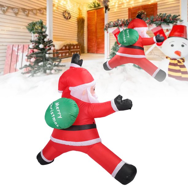 Inflables Navidad Papá, 8.2 Pies Inflables Disparo Navidad Santa Claus Con Luz LED Para Jardín Patio Al Aire Libre En Interiores, Decoración Vacaciones Navidad