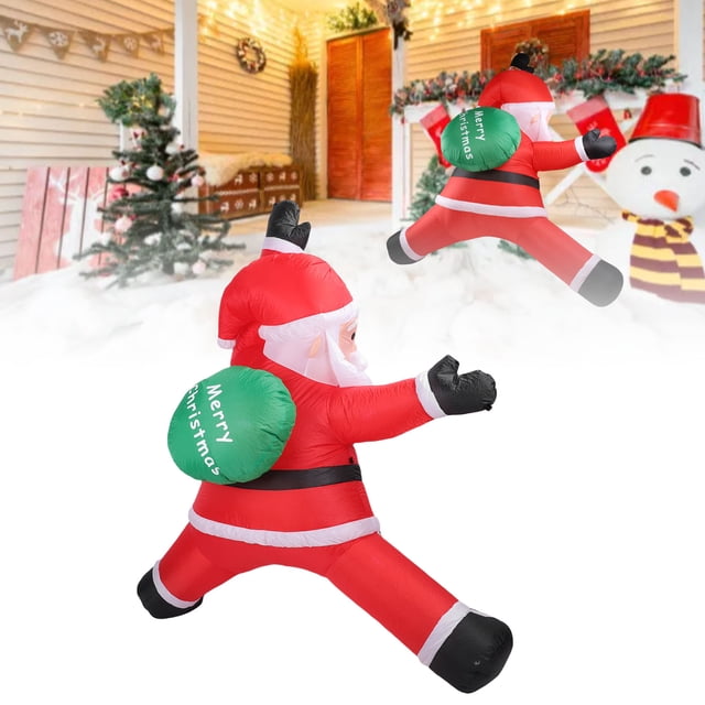 8.2 Pies Navidad Inflable Santa Claus Decoraciones Al Aire Libre Navidad Santa Colgante Colgable Con Luces LED Para La Decoración De La Fiesta Del Césped Del Patio De