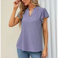 thumbnail image 1 of Camisa de manga corta con cuello en V, camisa con ojales y volantes para mujer Camisa con ojales y volantes para mujer Camisa de manga corta con ojales y volantes de calidad profesional, 1 of 6