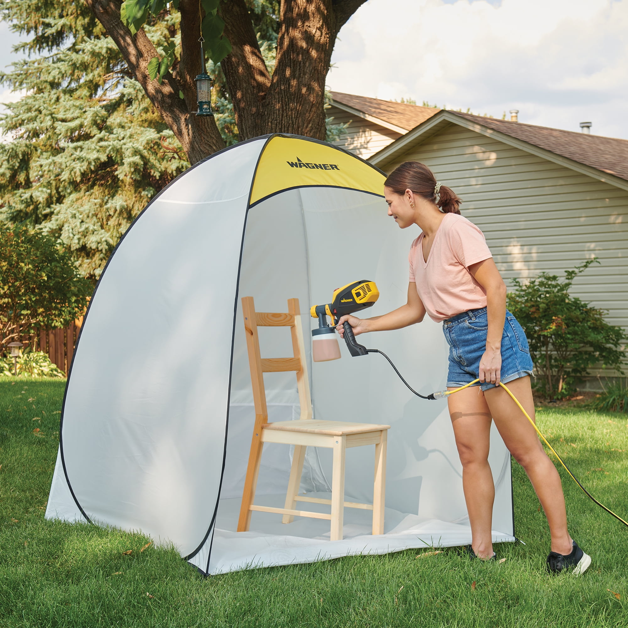 Wagner Large Spray Shelter with Floor & Screen - Portable Paint Booth for  DIY Spray Painting