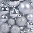 thumbnail image 5 of Christmas Shatterproof Ornaments 50 Count 60/50/40/30mm Ball Ornaments Silver, Clear, White And Metallic Zinc, 5 of 6