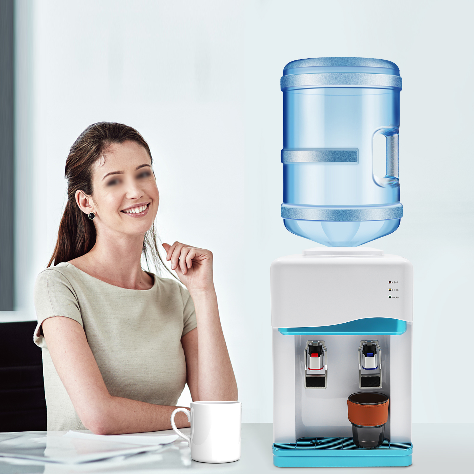 Desktop Hot & Cold Water Cooler Dispenser with Child Safety Lock