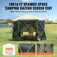 thumbnail image 2 of Pop Up Gazebo Tent, Pop-Up Screen Tent 6 Sided Canopy Sun Shelter with 6 Removable Privacy Wind Cloths & Mesh Windows, 10x10FT Quick Set Screen Tent with Mosquito Netting, Army Green, 2 of 6