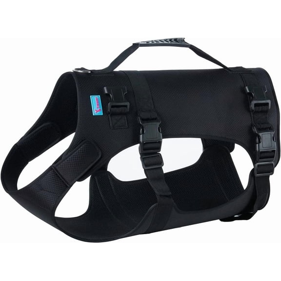 Dog Lift Harness for Support & Recovery, Adjustable Breathable Lifting Straps for Old, Joint Injuries, Arthritis, Paralysis Dogs Walk (, Black)