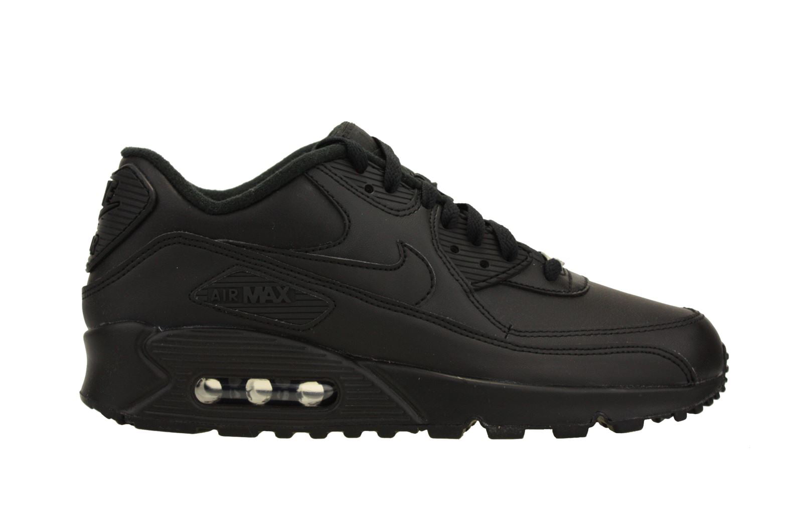Nike - Nike Mens Air Max 90 Leather Running Shoes Black ...