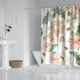 thumbnail image 3 of Floral Garden Tropical Leaves and Rose Shower Curtain 72x84, Quick-Dry Fabric, Hooks Included, 3 of 5