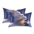 thumbnail image 2 of Penguin and Polar Bear King Size Pillowcase Ultra Soft Silky Fabric Wrinkle Fade Resistant 20x40in, 2 of 9
