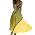 thumbnail image 2 of Womne Dresses Women's Long Dress Maxi Dress Casual Dress Swing Dress A Line Dress Floral Fashion Streetwear Outdoor Daily Date Print Sleeveless V Neck Dress, 2 of 5