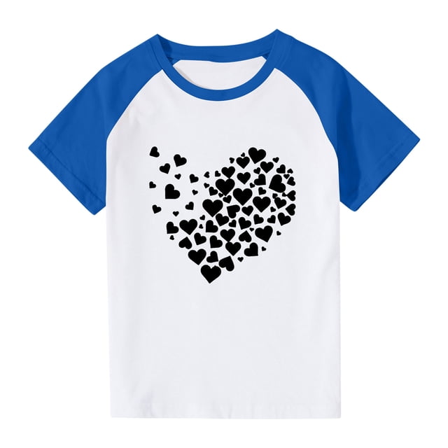 Mode Mignonne pour Garçons Tout-Petits, Col Rond Imprimé, Manches Courtes
