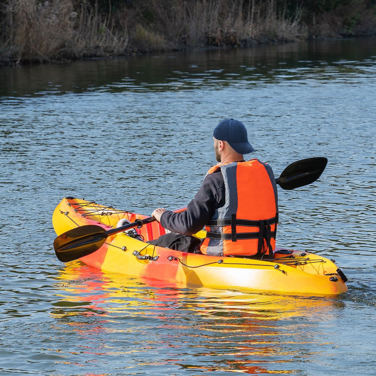 Towallmark Fishing Kayak, 9.4FT Hard Shell Kayak, Sit on Top Kayak for Adults with Paddle, Capacity of 308LBS, Hard Shell Recreational Ocean Kayak Boat