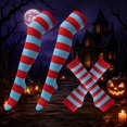 thumbnail image 2 of MEICHEN Women's 2 PCS Striped Thigh High Stockings and Arm Sleeves Set for Halloween Christmas Fashion Festival Outfits Accessories, 2 of 3