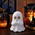 thumbnail image 4 of White Ghost LED Lighted Resin Sculptures Set, Hear See Speak No Evil Design, Cute Spooky Ornament for Halloween Tiered Tray Mantel Shelf, Festive Home Tabletop Decoration, 4 of 8