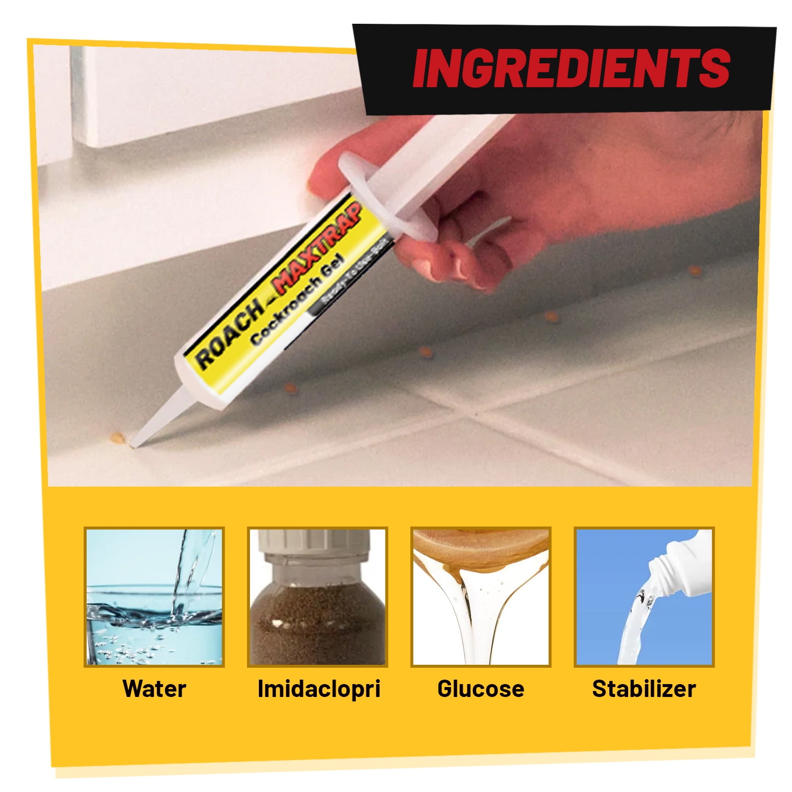 Alvantor Roach Gel Bait for Indoor and Outdoor Pest Control, Fast-Acting, 0.35 oz