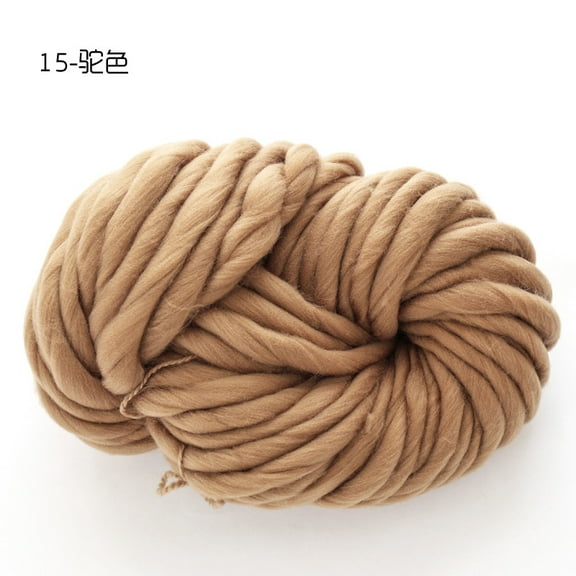 Zhuge Premium Super Bulky Merino Yarn | 250-Grams of 100% Wool Yarn Chunky Weight, Thick Wool Yarn for Knitting, Crochet, Blanket,Weaving,light Brown