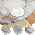 thumbnail image 4 of White Gray Rose Gold Marble Pattern Round Fitted Tablecloth with Elastic Edge,Dining Table Cover Waterproof,Outdoor Round Tablecloth for Camping,Dining,Indoor and Outdoor, 4 of 7