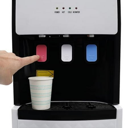 Bottom Loading Water Cooler Dispenser, Hot & Cold Standing Water Dispenser, Floor Standing Water Coolers with Protection System, Use for Both Home and Commercial Places (White)