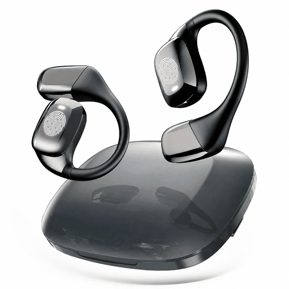 Open Ear Bluetooth Earbuds, Wireless Earbuds 48H Playtime IPX5 Water Resistance, Touch Control, LED Display, Slim Charging Case, AI Translation in 144 Languages, Real-Time Translator
