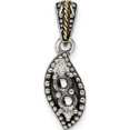 thumbnail image 4 of 14K/Silver Two-Tone Sterling Silver & 14K Two-Stone And Diamond Mother's Pendant Semi-Mount (13 X 7) Made In Thailand qmpd40/2, 4 of 5