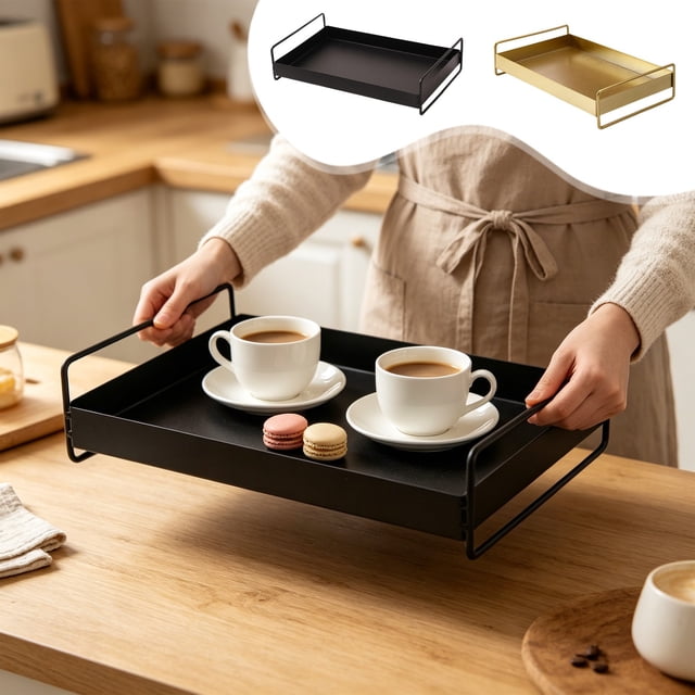 Sentmoon Trays Food Tray Metal Tray Style Jewelry Storage Plates Fruit Plates Desktop Living Room Coffee Table Decoration Light Style Decoration