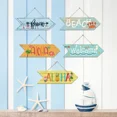 thumbnail image 4 of Letrero de madera con forma de flecha para playa, guía de caminos junto al mar, decoración de pared, indicador colgante, placa decorativa para pared de casa de playa, 4 of 5