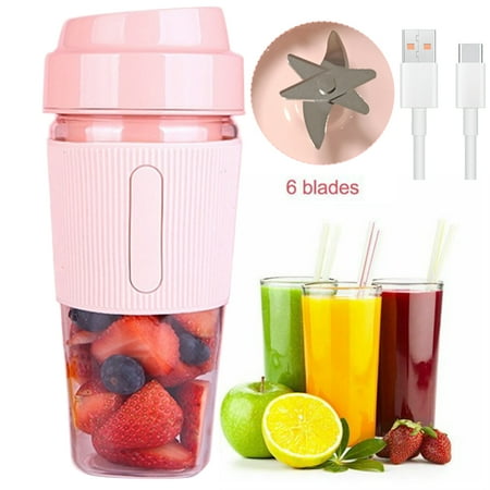 

Mini Blender Cups BEINOU Portable Smoothie Blender with 6-Leaf Blades 22000RPM Powerful BPA-Free Portable Juicer One-Button Start USB Rechargeable Leakproof & Anti-Fall Personal Blender Pink