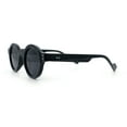 thumbnail image 6 of Mens Thick Plastic Round Oval Keyhole Horn Rim Hipster Vintage Style Sunglasses All Black, 6 of 8