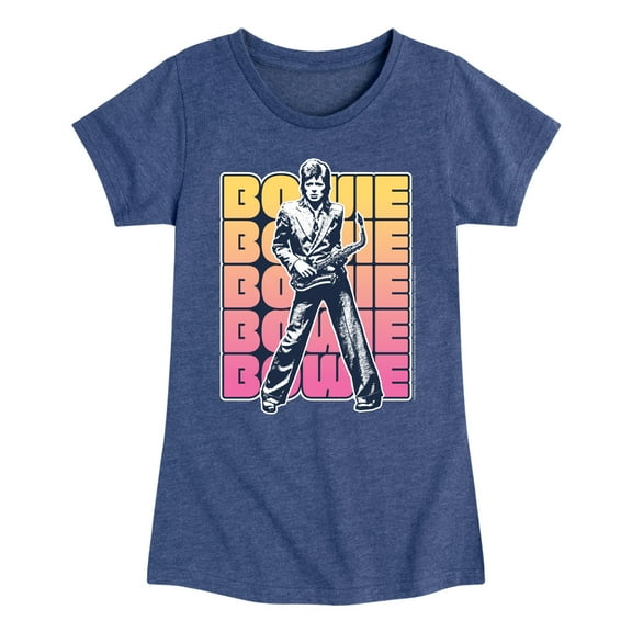 David Bowie - Bowie Stacked - Toddler & Youth Girls Short Sleeve Graphic T-Shirt