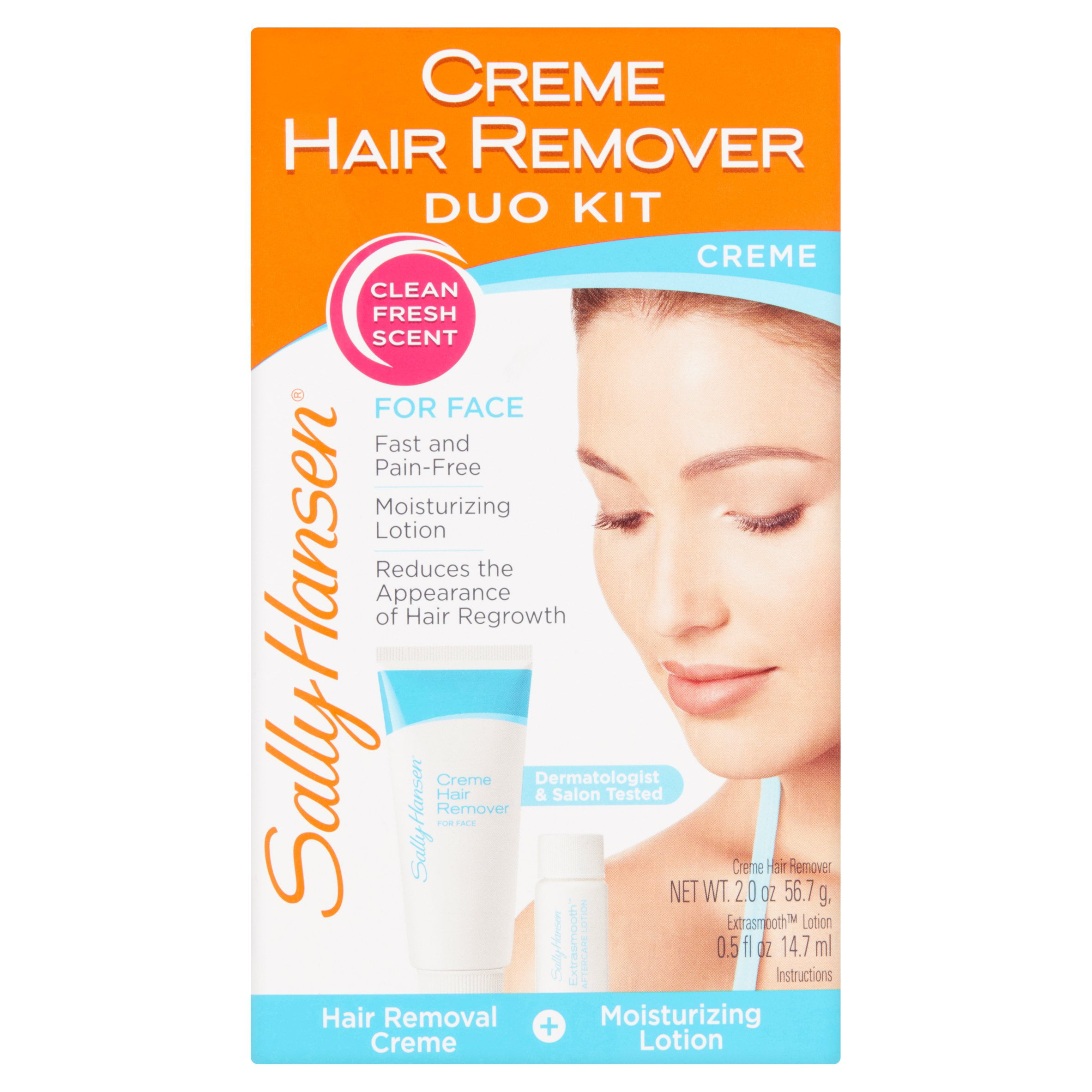 Sally Hansen Creme Hair Remover Kit For Face 25 Oz Walmartcom