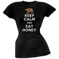 thumbnail image 1 of Keep Calm and Eat Honey Furry Bear Black Womens T-Shirt, 1 of 1