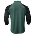 thumbnail image 5 of IROINNID Long Sleeve Cotton Shirt Cozy Color Blocking Top Shirt Slim Stand Collar Sports Bottoming T-shirt Top Blouse On Sale,Green, 5 of 8