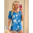 thumbnail image 7 of Hibeli Hawaiian Shirts for Women Puff Short Sleeves Tropical Print Top Vacation Outfits, 7 of 7
