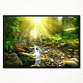 thumbnail image 2 of Designart ' Mountain Stream in Forest ' Landscape Photography Framed Canvas Print, 2 of 3