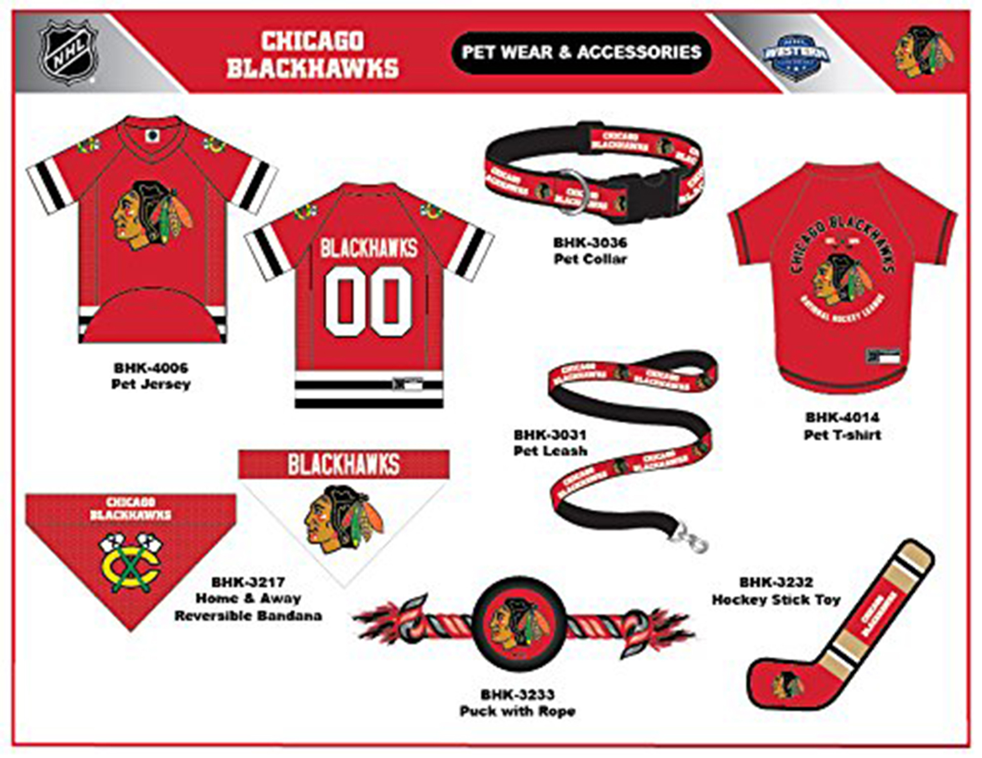 Pets First NHL Chicago Blackhawks Leash! Licensed, Heavy-duty, Strong, Durable Leash for Dogs, Cats