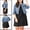 Light Blue, variant on GRACE & GRANDEUR Women's Plus Jean Jackets Button Down Denim Bomber Jacket