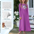 thumbnail image 6 of DISNIMO Purple Wolf Flower Long Sleeve Dress for Kids Fall Dresses for Kids Long Sleeve Dress with Pockets for Girls Long Dress Size 5-6 Girls Long Sleeve Swing Dress for Kids Crew Neck, 6 of 7