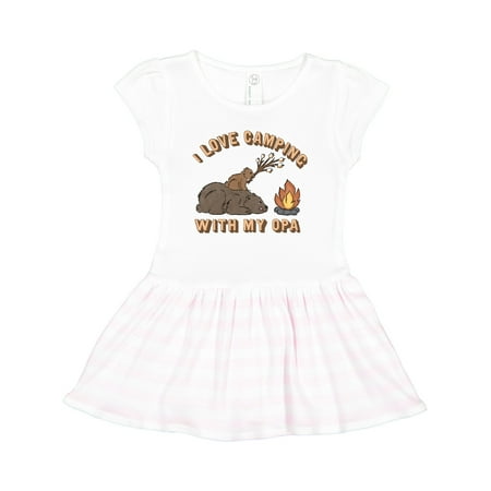 

Inktastic I Love Camping with My Opa Gift Toddler Girl Dress