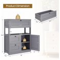 thumbnail image 3 of Bathroom Cabinet, Modern Bathroom Floor Storage Cabinet Organizer with 1 Door and 3 Drawers, Freestanding Cupboard for Kitchen/Living Room Use, 3 of 8