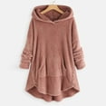 thumbnail image 2 of Womens Tops Long Sleeve Plus Size Button V-Neck Pullover Tops Long Sleeve Hooded Blouse Sweatshirt, 2 of 7