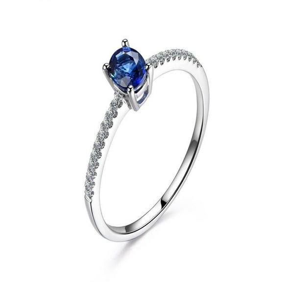 Limited Time Sale 1.25 carat Sapphire and Diamond Engagement Ring in 10k White Gold for Women