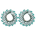 thumbnail image 4 of Jumpingount 1 par de pendientes florales colgante Vintage * pendientes boda cumpleaños vacaciones Club joyería regalo personalizado accesorios verde Grün 5piezas Jumpingount CBP227413, 4 of 6