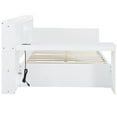 thumbnail image 4 of JERFIT Full Size Wooden Daybed With 3 Drawers USB Ports and desk White, 4 of 10