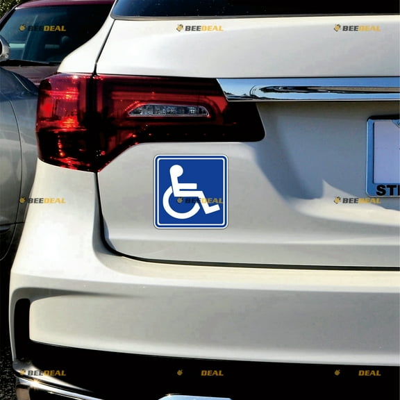 Blue Wheelchair Handicap Symbol Wheelchair Disabled Car Magnet Magnetic Sticker Decal - 2 Pack Reflective 6" - for Auto Truck Van Reusable Waterproof