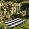 thumbnail image 6 of Orange and Black Plaid Rug, 32'' x 20'' Fall Outdoor Front Door Decor Mat, Cotton Washable Hand-Woven Rug for Layered Doormat, Autumn Halloween Thanksgiving Carpet for Porch, Entryway, 6 of 7