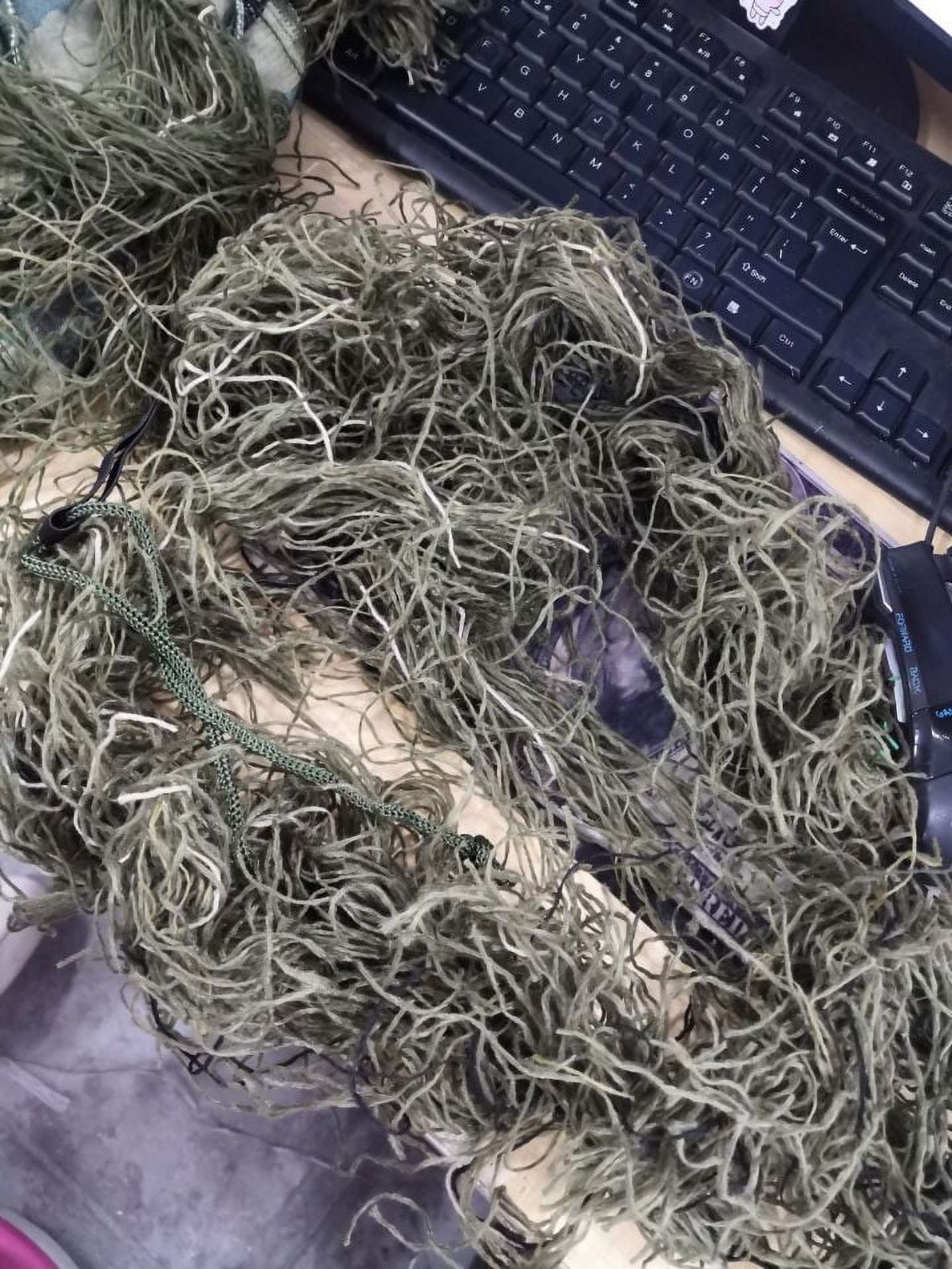 Dpityserensio 5 In 1 Ghillie Suit 3D Camouflage Hunting Apparel Including Jacket Pants Hood Carry Bag